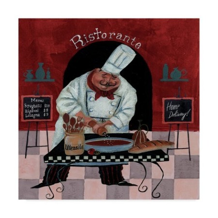 TRADEMARK FINE ART Gregg Degroat 'Chef Kitchen Menus' Canvas Art, 18x18 ALI35393-C1818GG